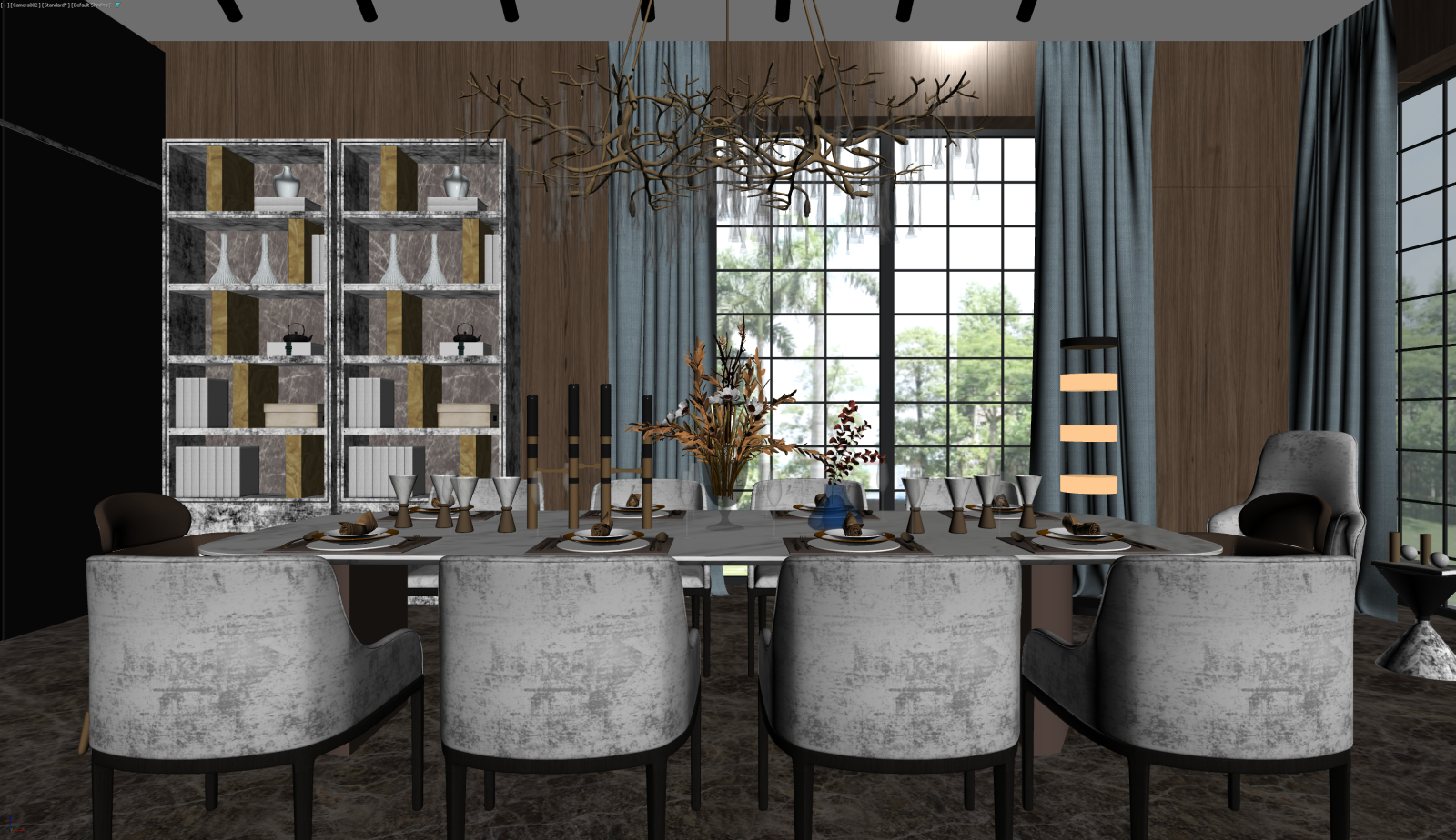 现代家居餐厅3D模型下载【ID:1222018852】