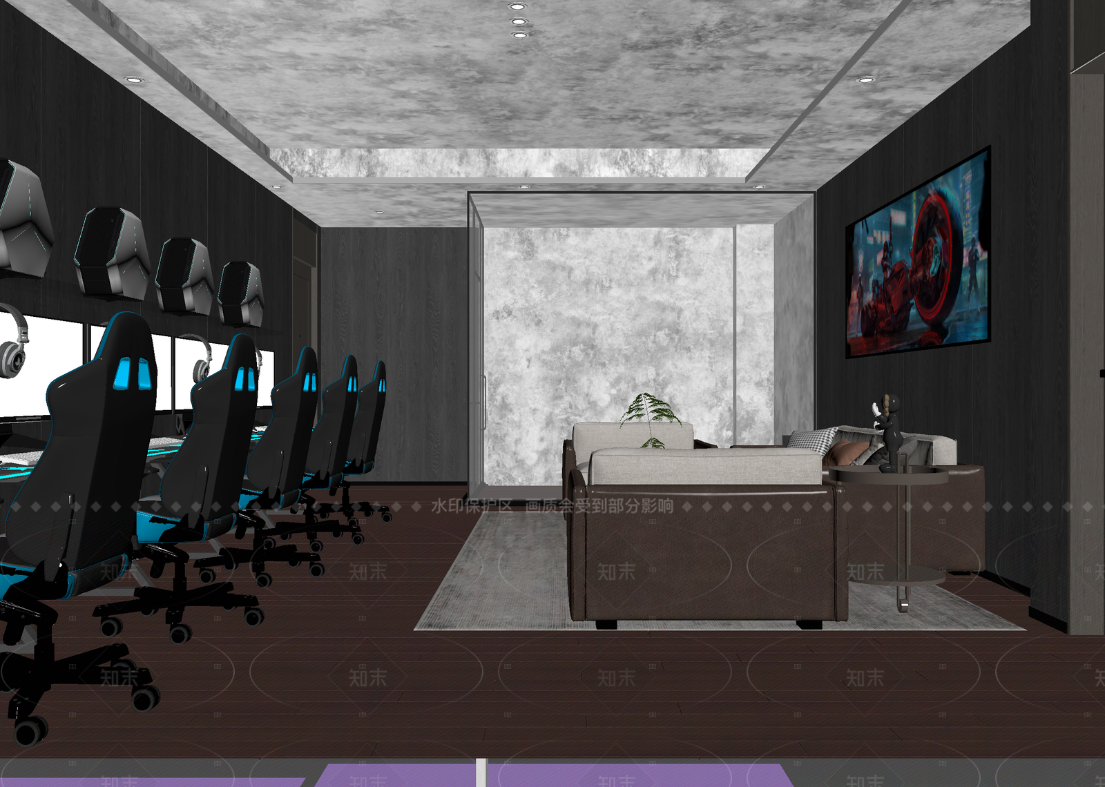 现代电竞房3D模型下载【ID:1214638695】