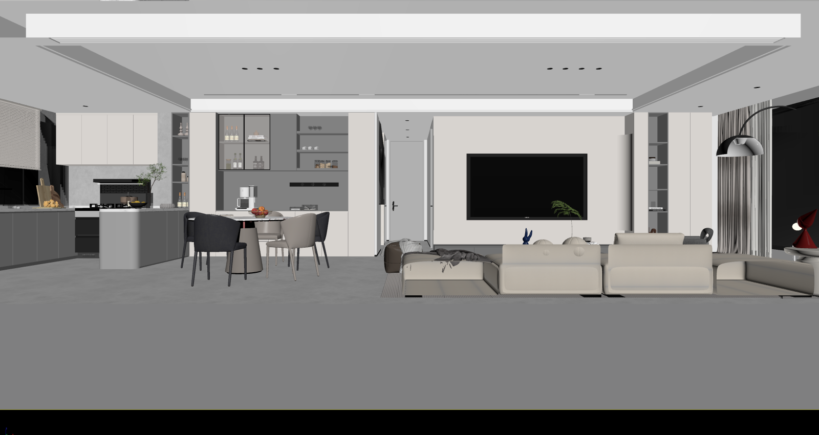 现代客餐厅3D模型下载【ID:1221511340】