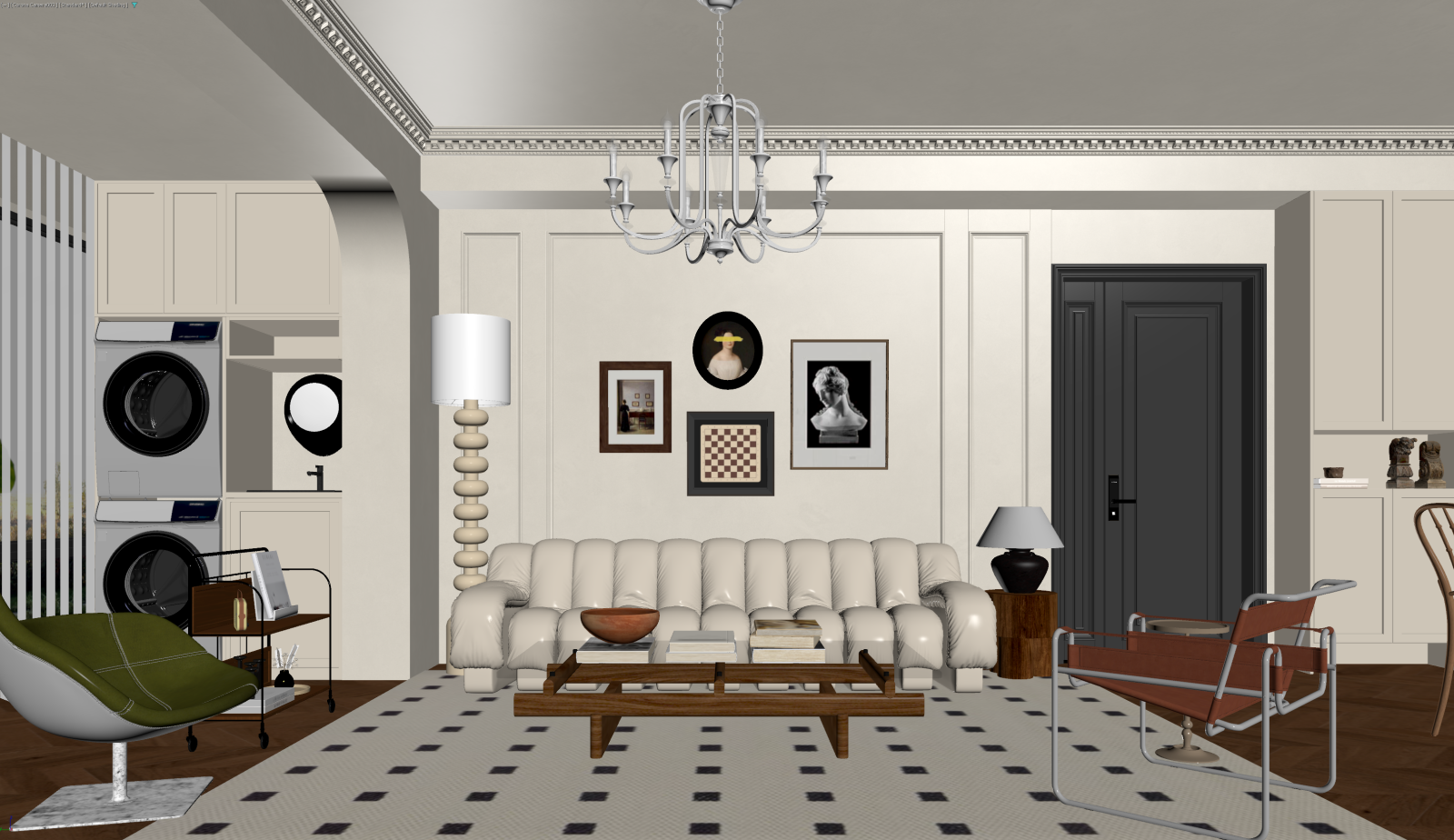 美式家居客厅3D模型下载【ID:1222015243】