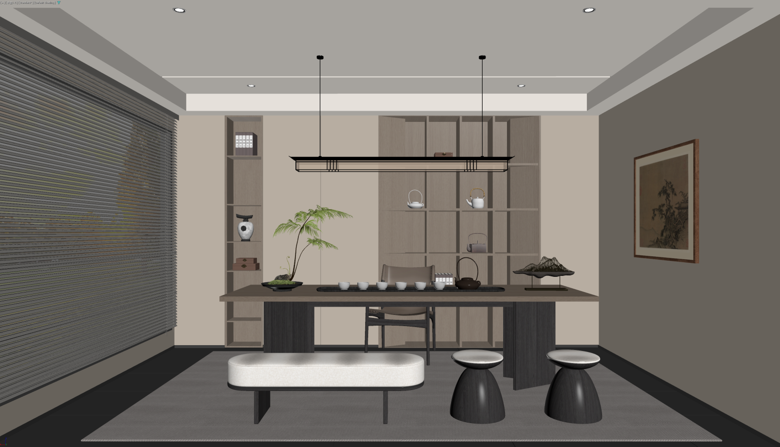 现代茶馆3D模型下载【ID:1221900005】