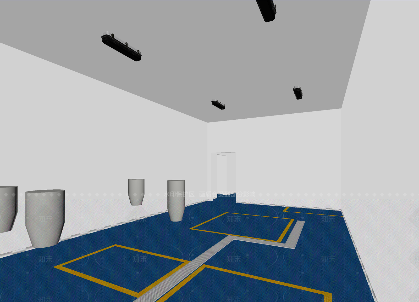 现代室内停车场3D模型下载【ID:1214648100】