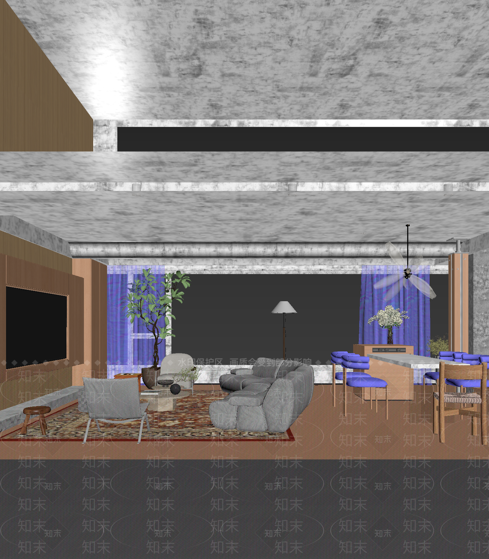 现代客餐厅3D模型下载【ID:1215090502】