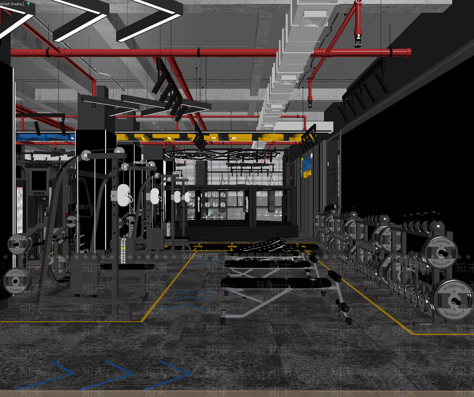 现代健身房3D模型下载【ID:1213889753】
