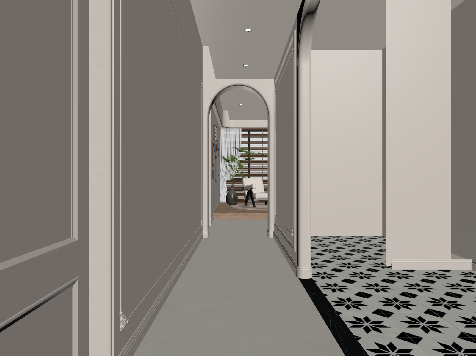 法式玄关3D模型下载【ID:1221521371】