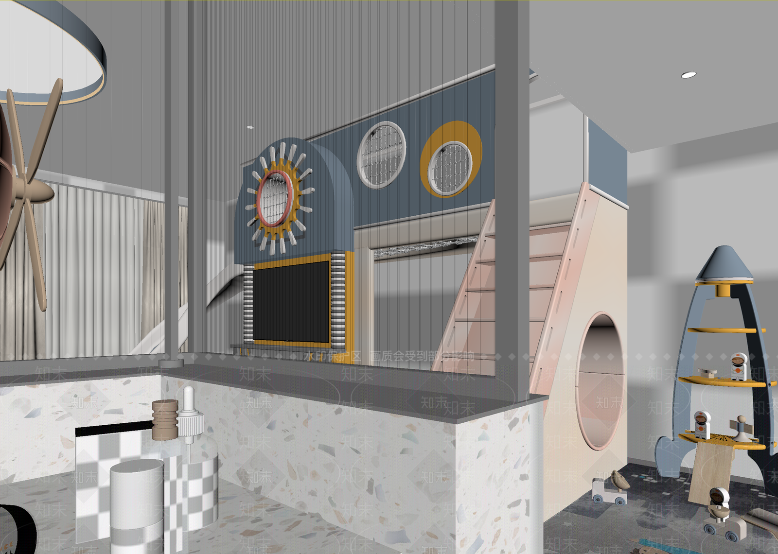 现代儿童娱乐室3D模型下载【ID:1214156110】
