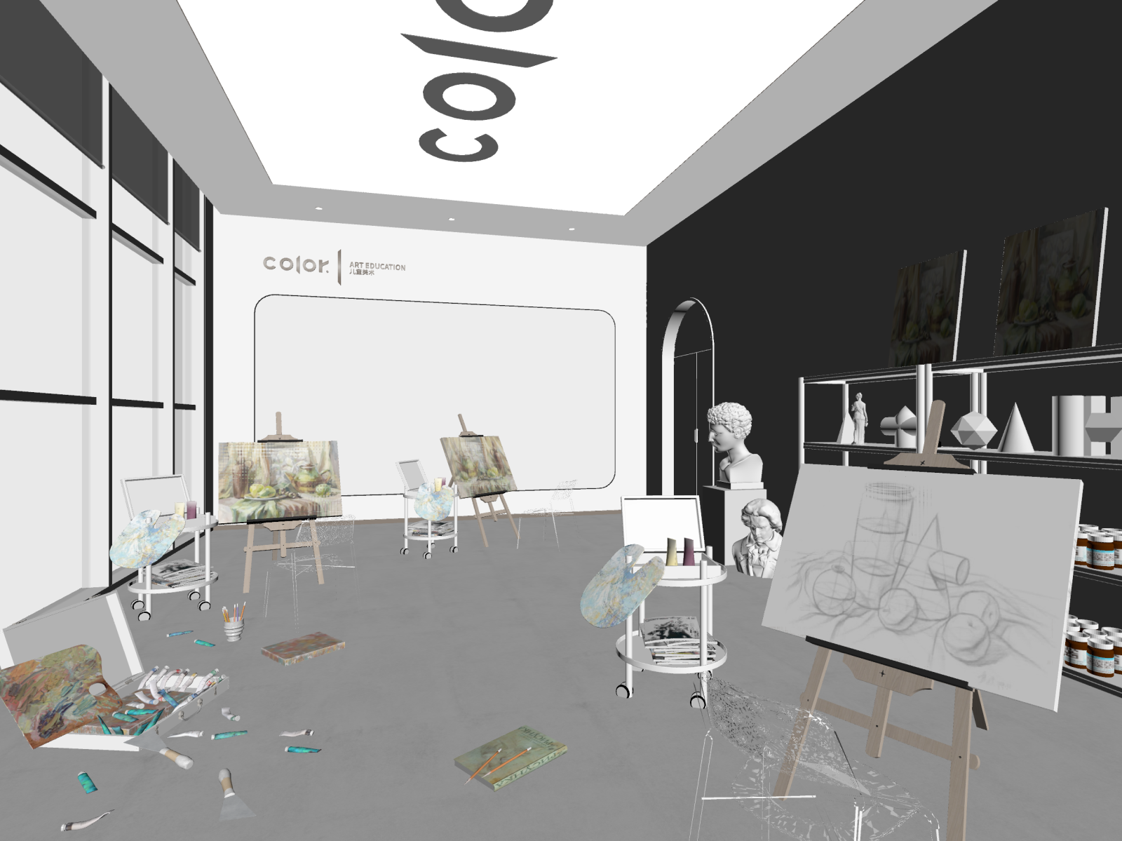现代工作室3D模型下载【ID:1222023465】