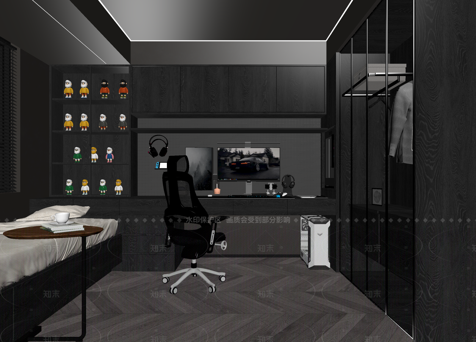 现代男孩房3D模型下载【ID:1214603111】