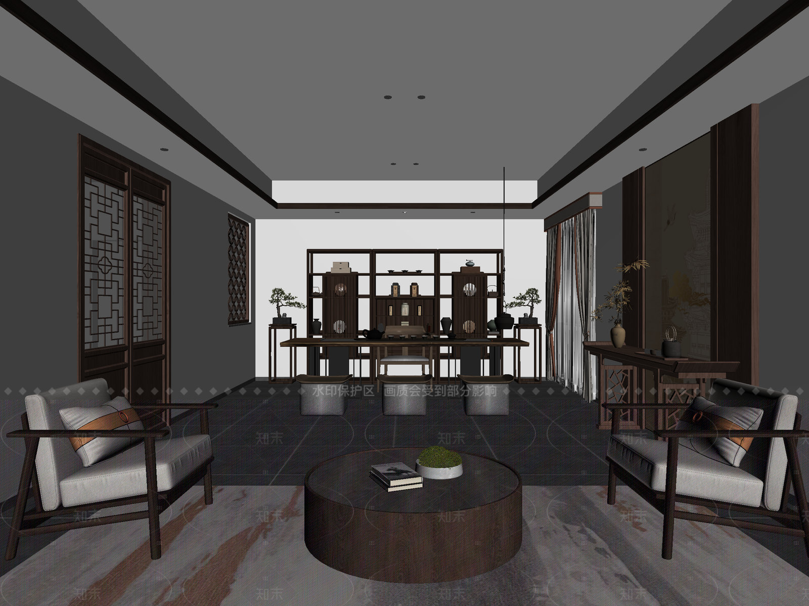 新中式茶馆3D模型下载【ID:1214572587】