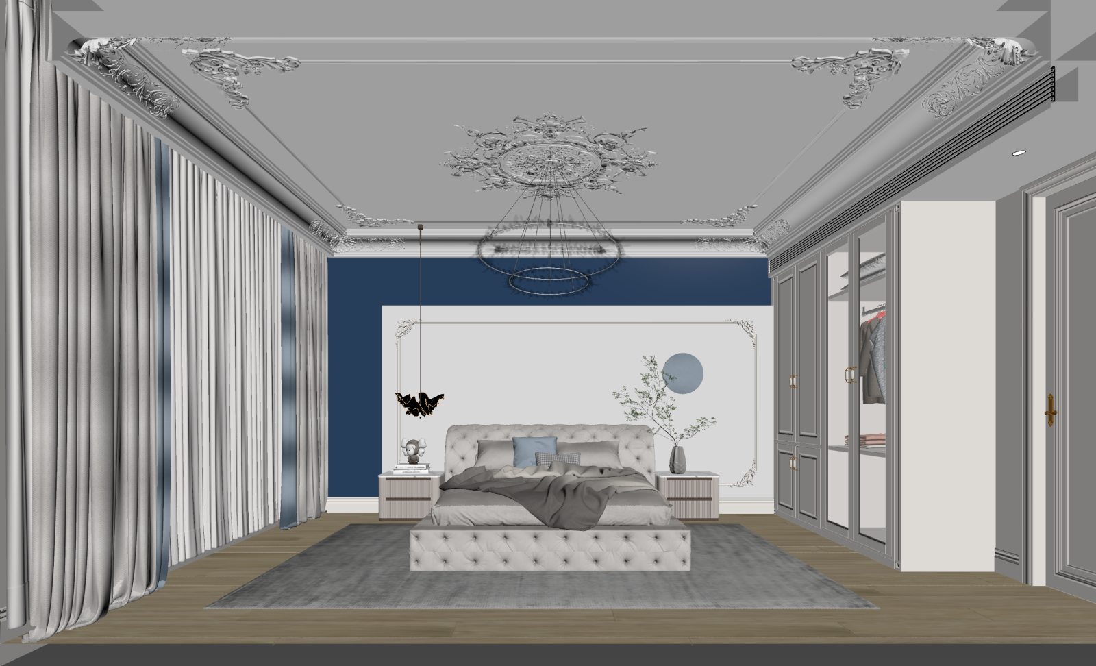 现代家居卧室3D模型下载【ID:1222035470】