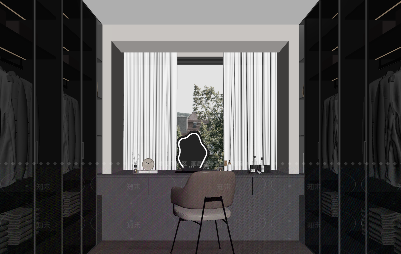 现代衣帽间3D模型下载【ID:1214632233】
