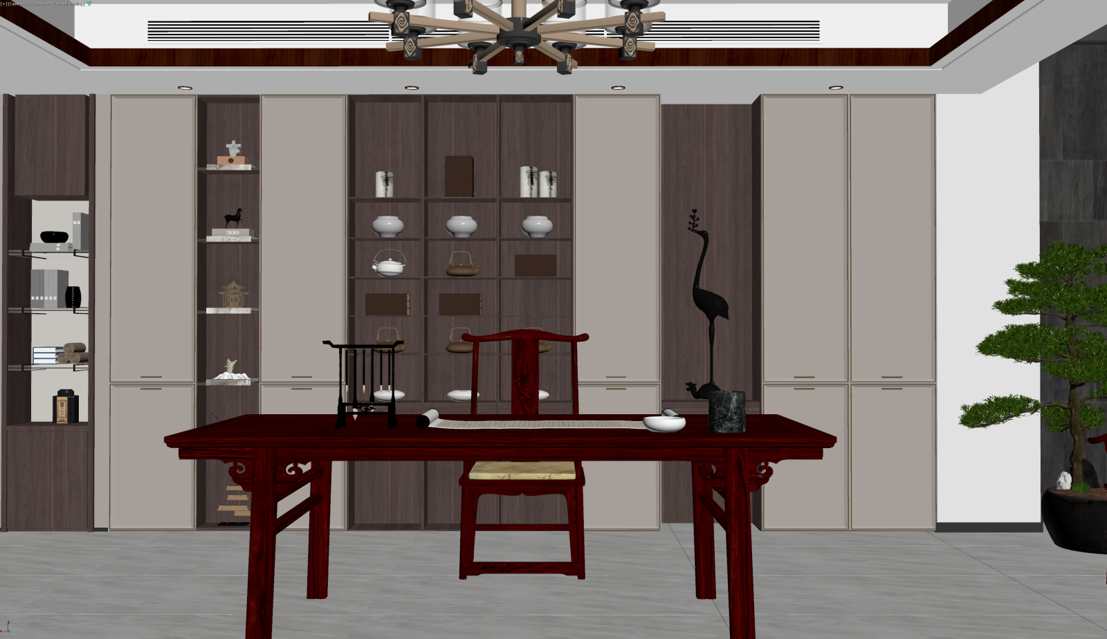 新中式书房3D模型下载【ID:1222055888】