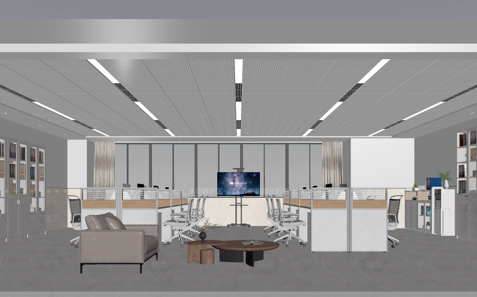 现代办公大厅3D模型下载【ID:1214585971】
