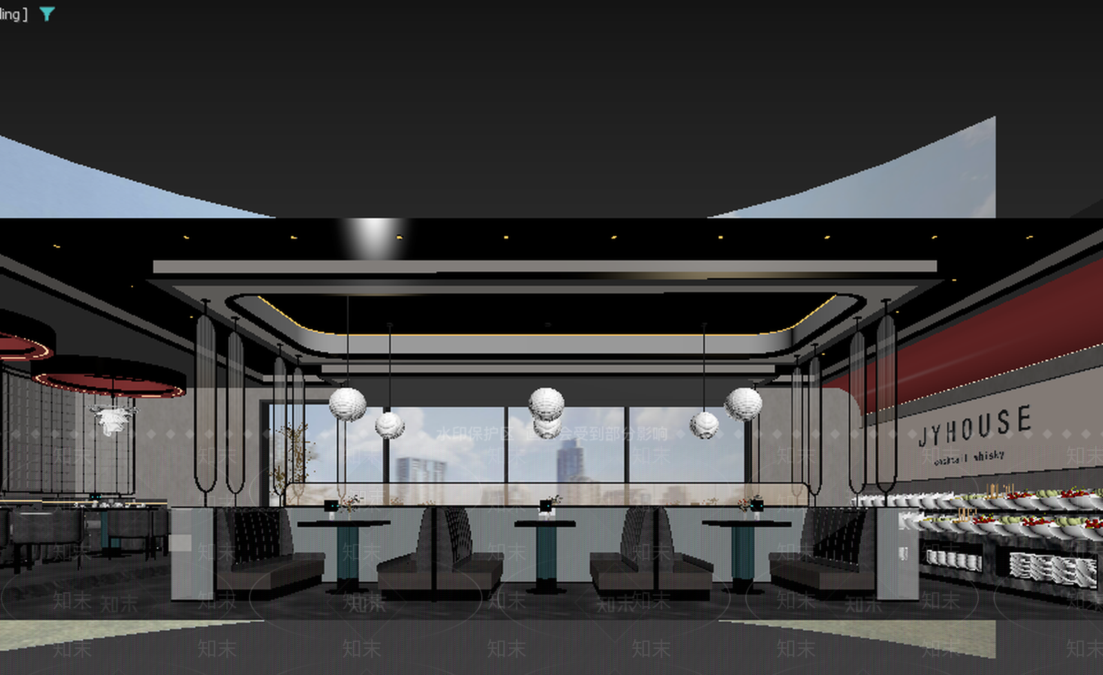 现代自助餐厅3D模型下载【ID:1213912514】