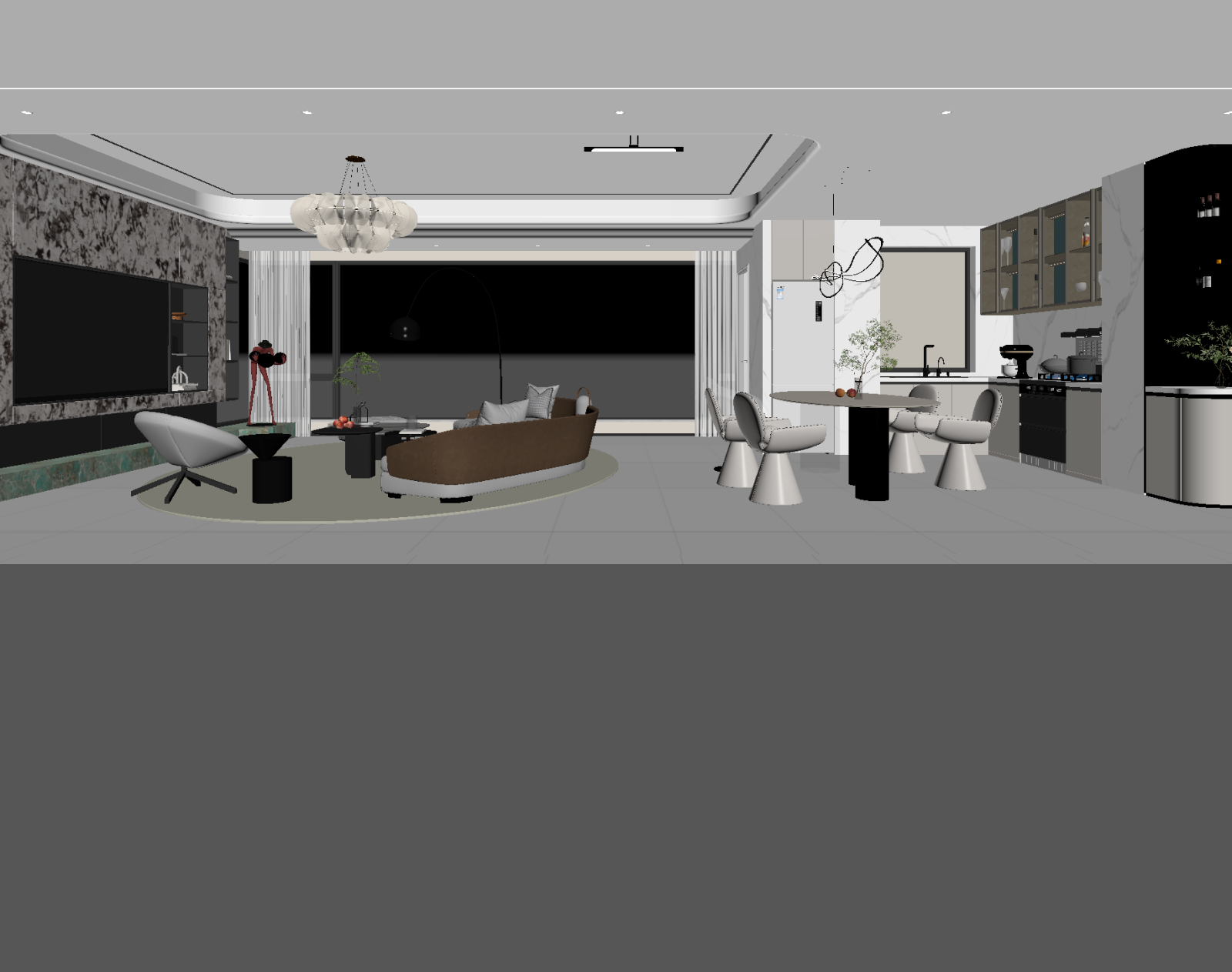 现代客餐厅3D模型下载【ID:1221488180】