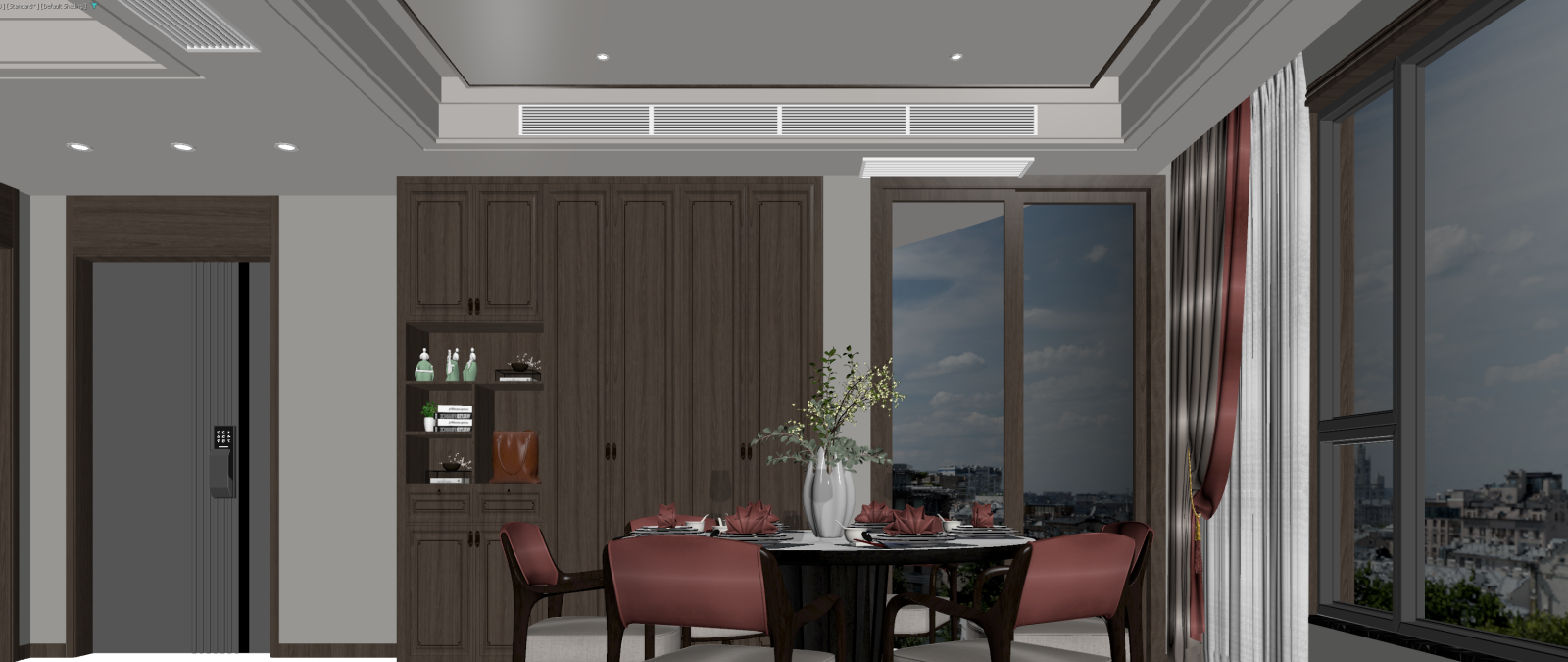 新中式家居餐厅3D模型下载【ID:1222066968】