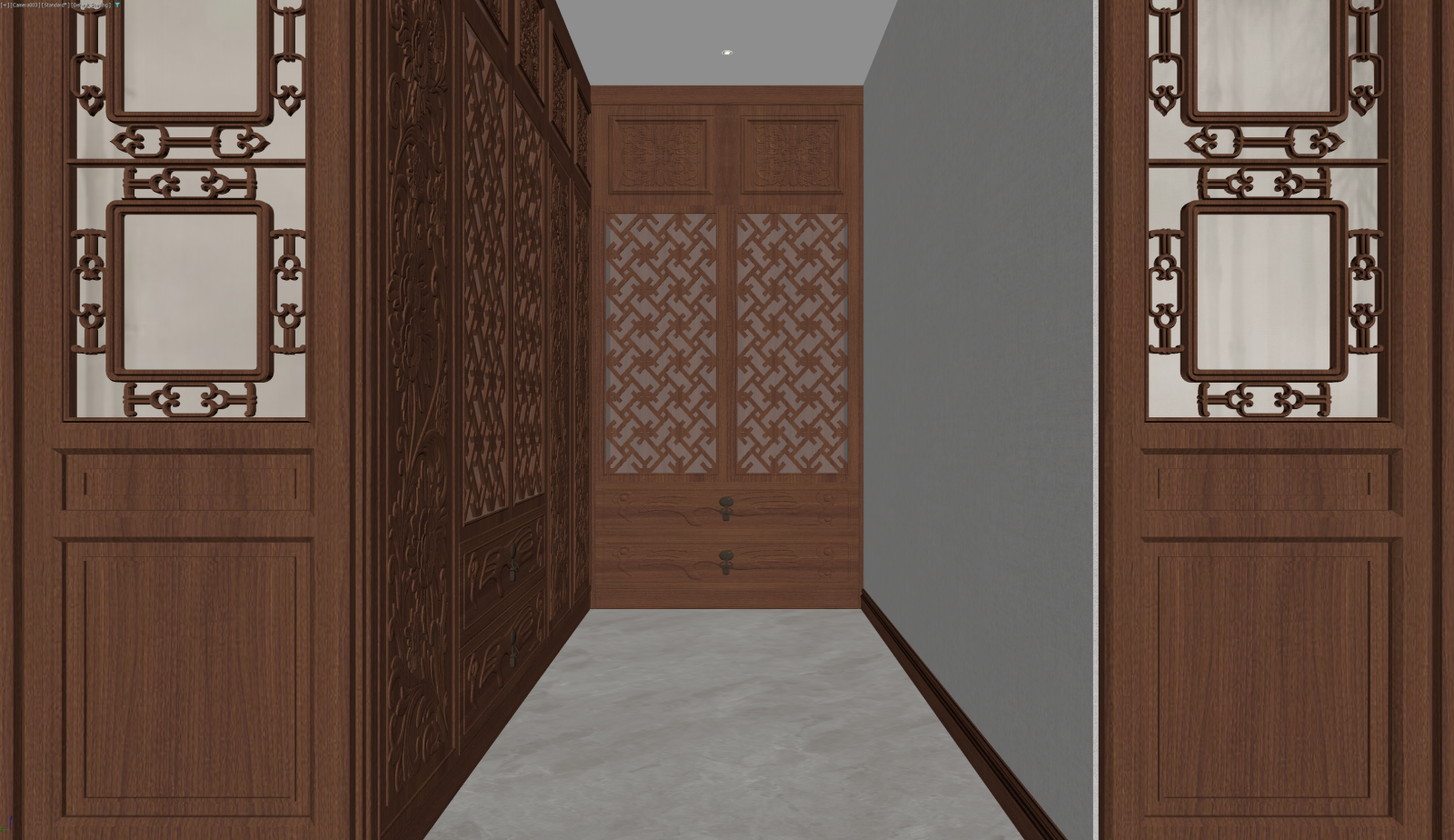 新中式玄关3D模型下载【ID:1221636860】