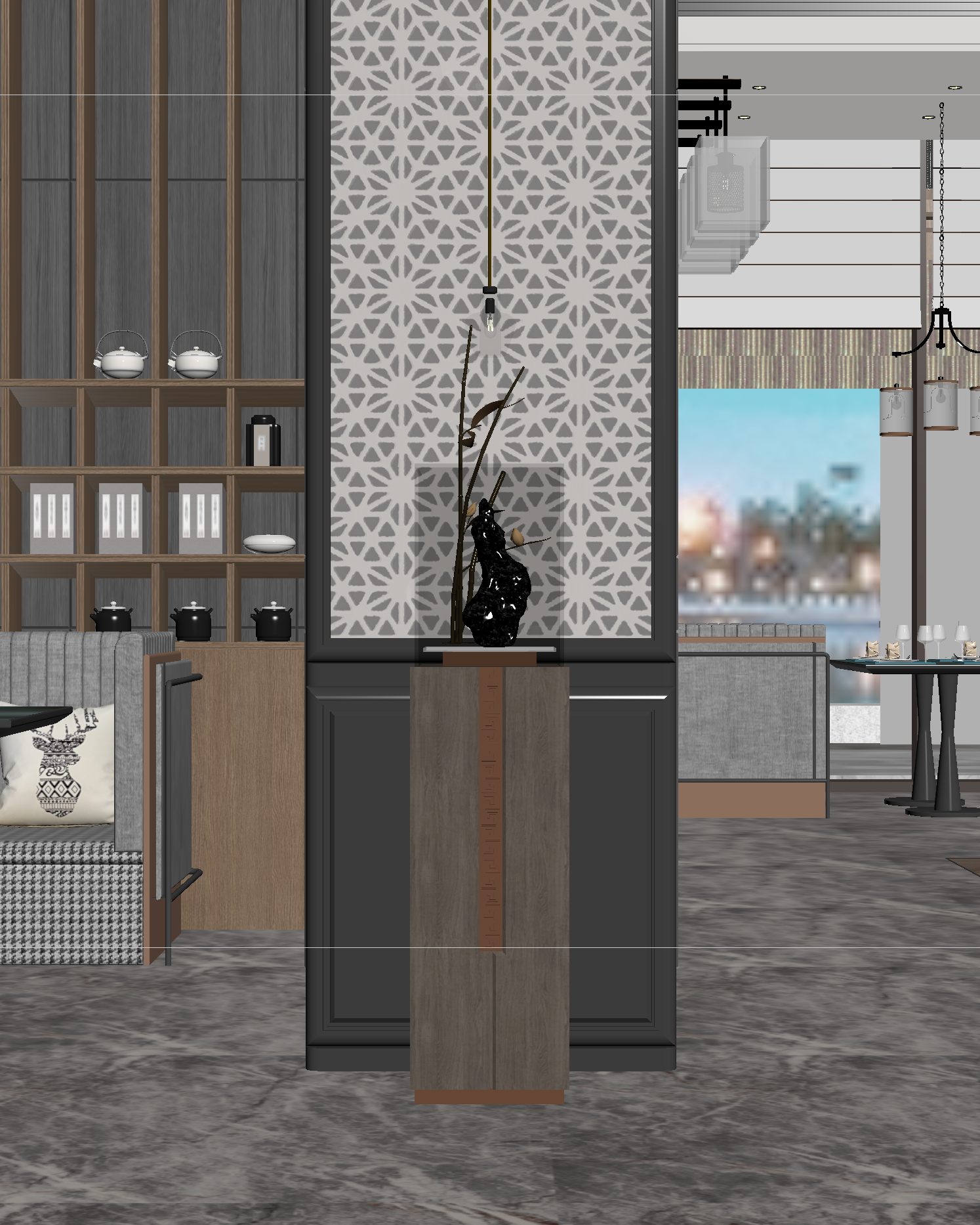 新中式茶馆3D模型下载【ID:1222157026】