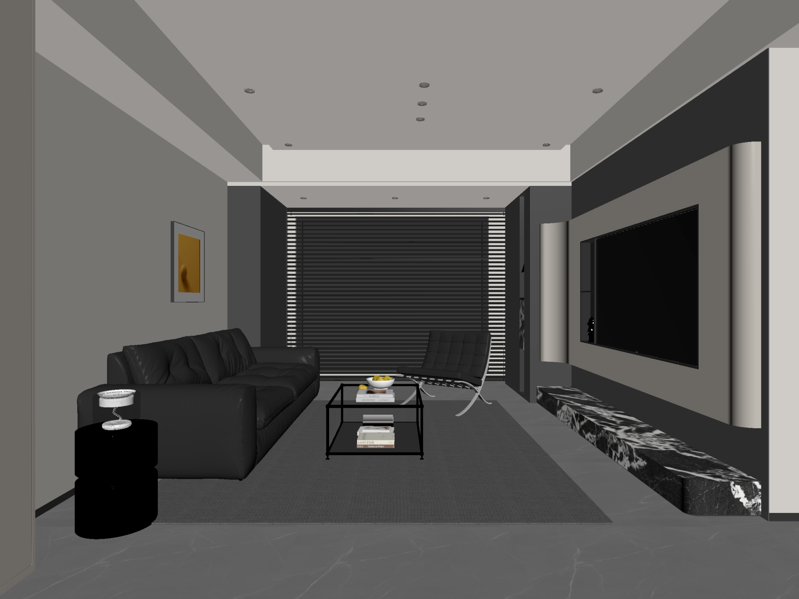 现代家居客厅3D模型下载【ID:1222066689】