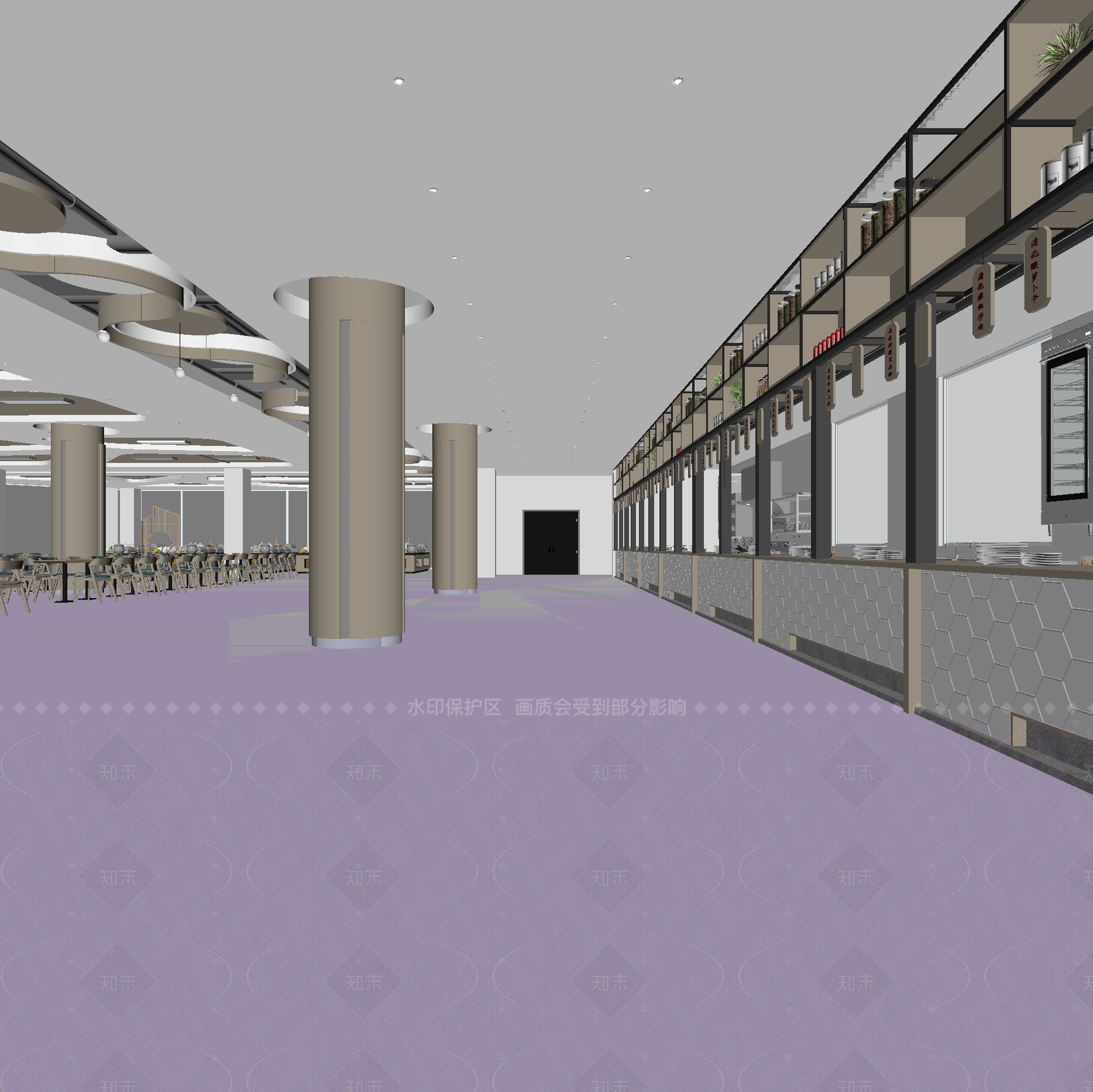 现代自助餐厅3D模型下载【ID:1214649484】