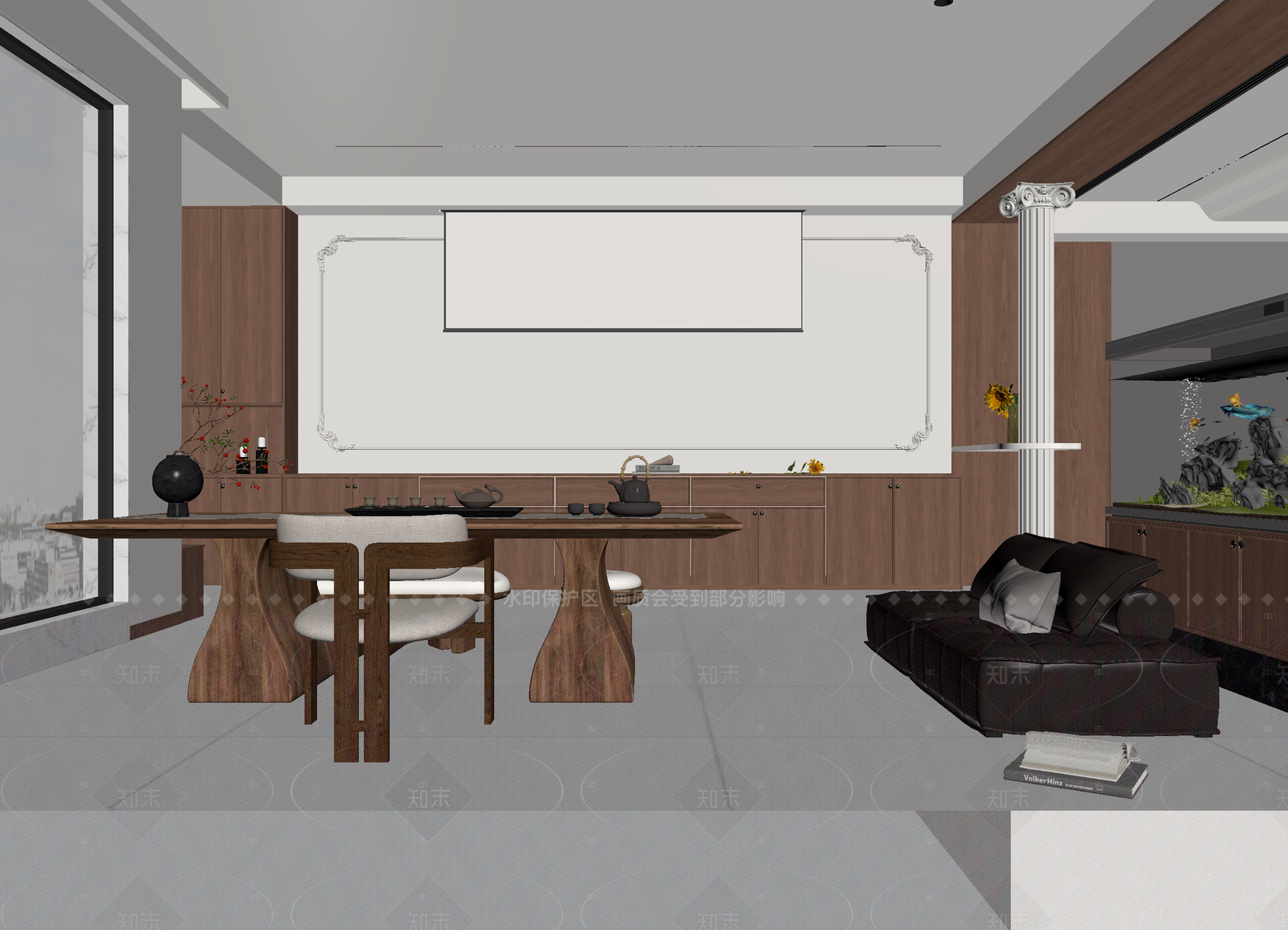 新中式茶室3D模型下载【ID:1214599182】