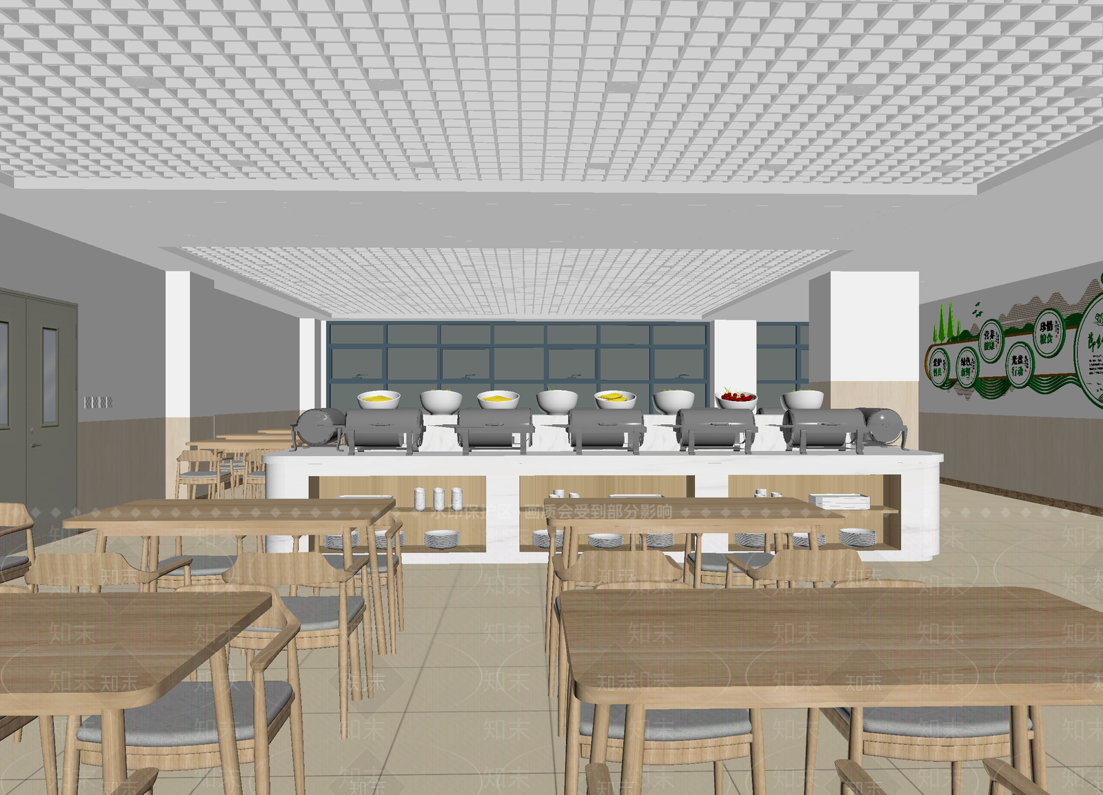 自助餐厅3D模型下载【ID:1214079630】