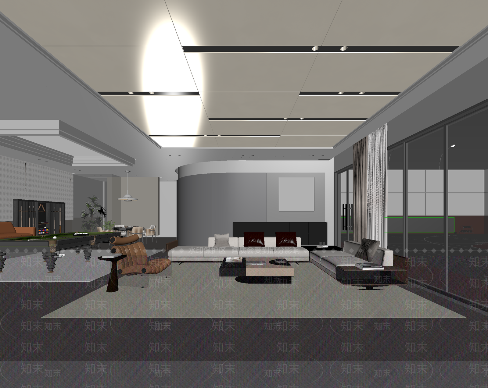 现代休息区3D模型下载【ID:1214677268】