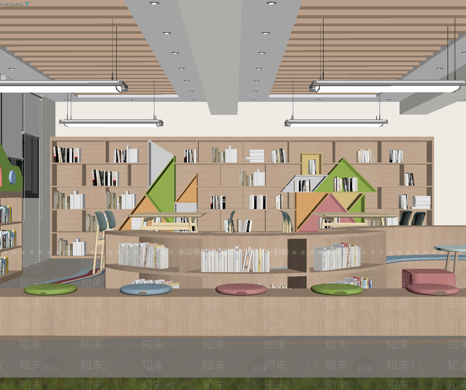 现代图书馆3D模型下载【ID:1213893570】