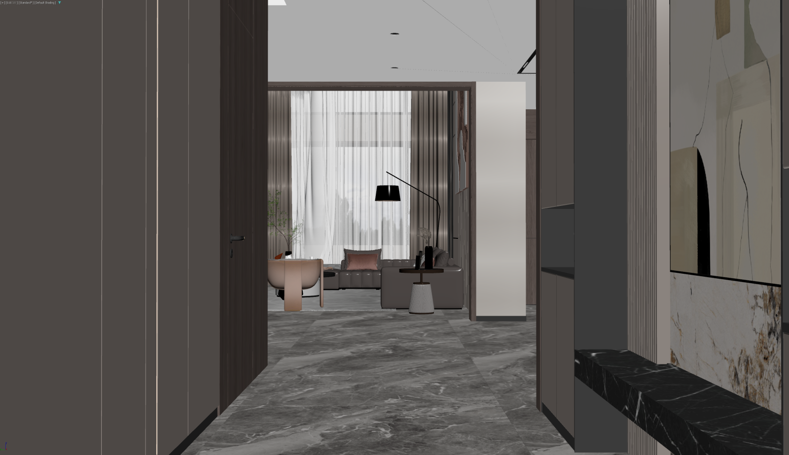 现代家居客厅3D模型下载【ID:1221875920】