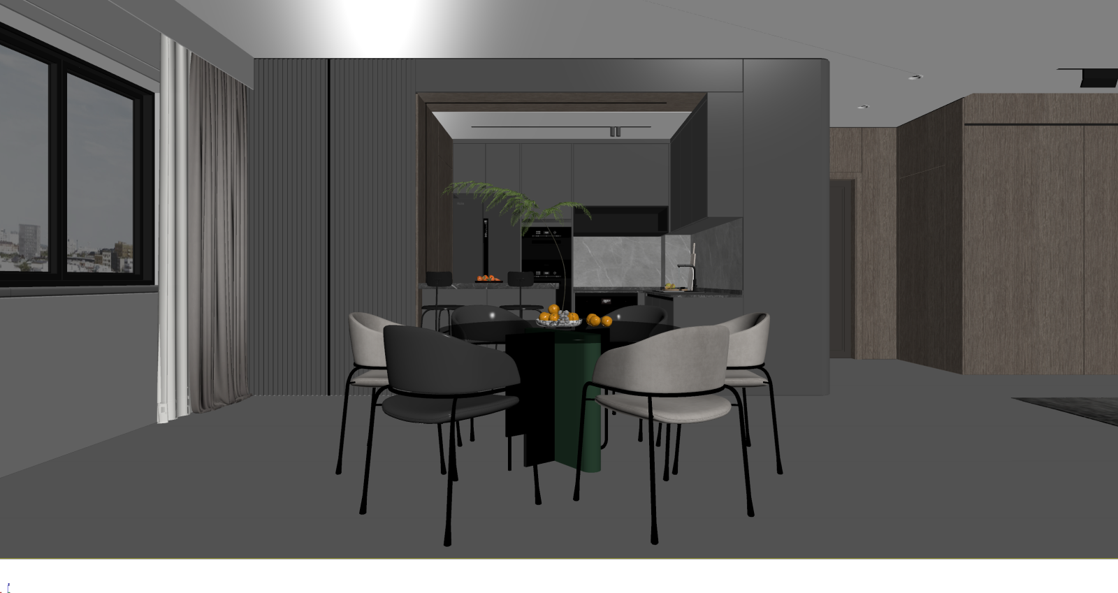 现代家居餐厅3D模型下载【ID:1222028678】