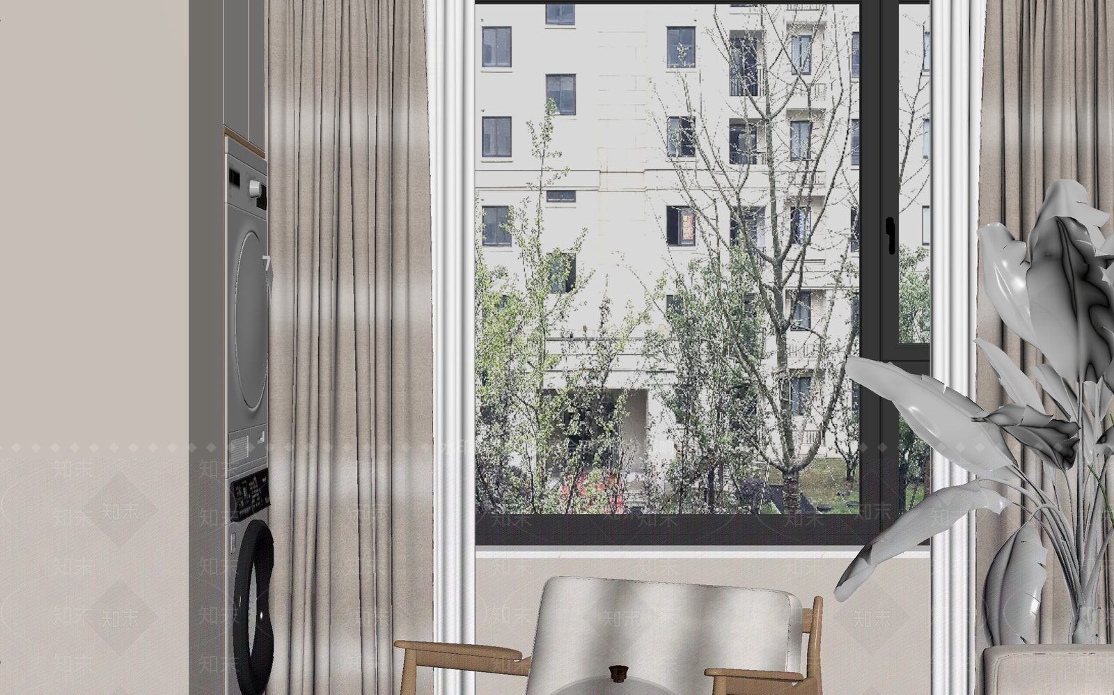 现代阳台3D模型下载【ID:1214018447】
