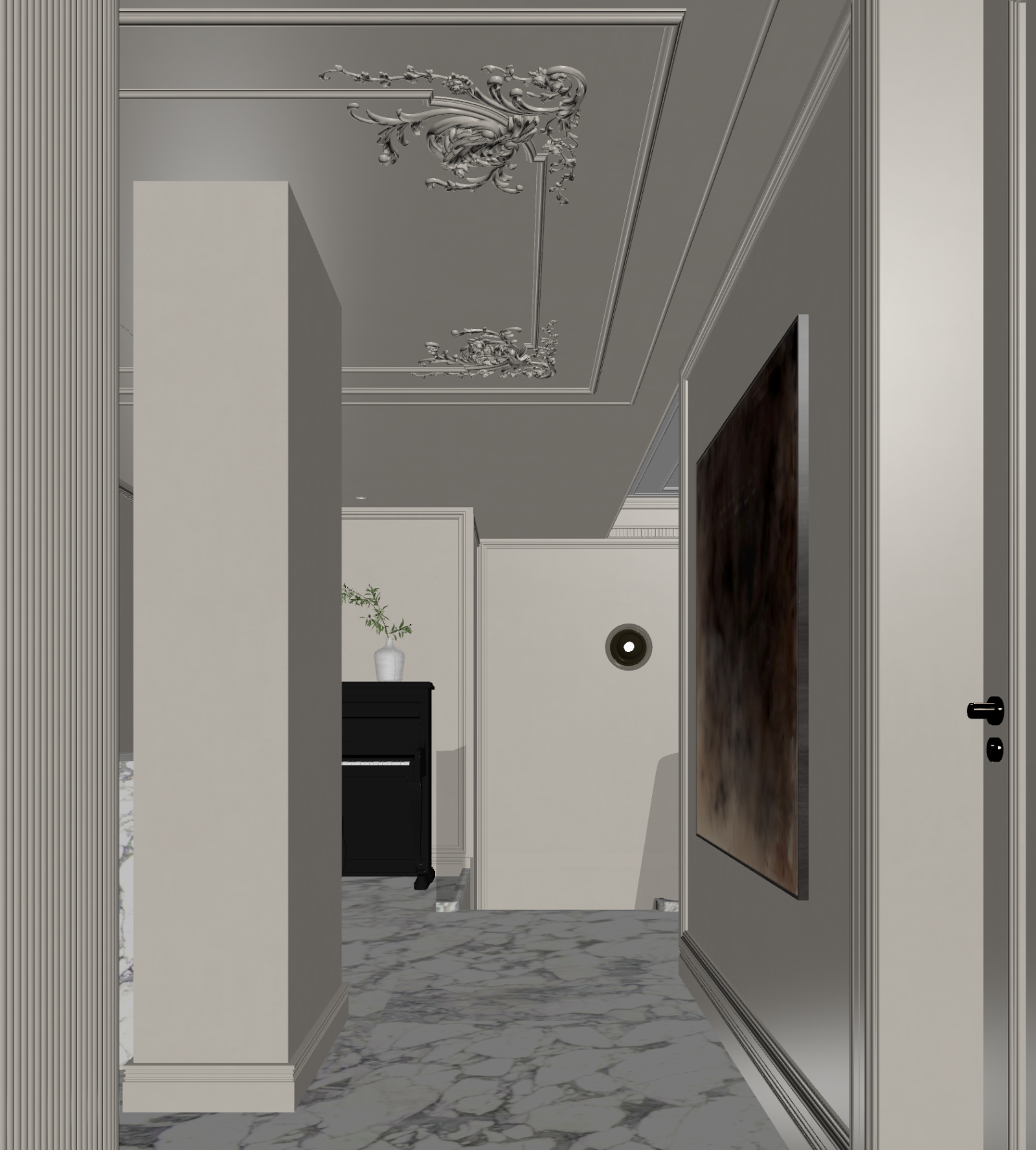 法式玄关3D模型下载【ID:1222015849】