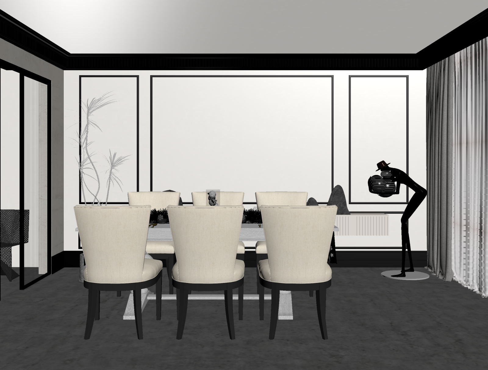 新古典家居餐厅3D模型下载【ID:1221750841】