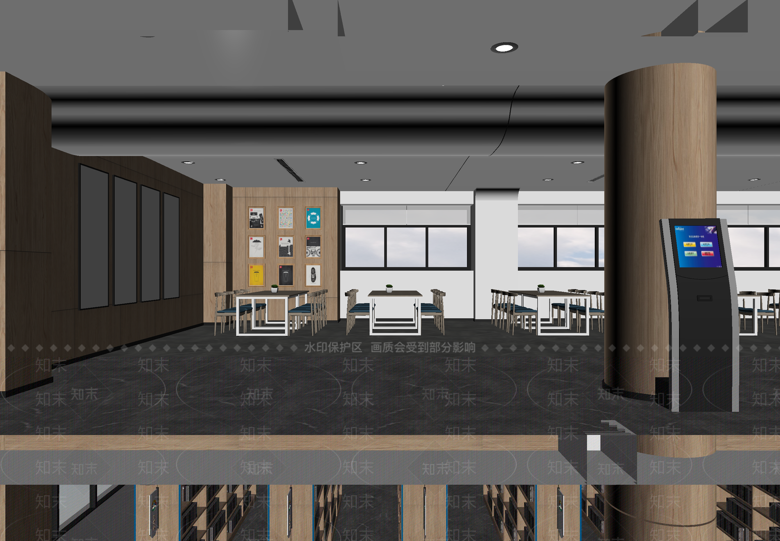 现代图书馆3D模型下载【ID:1214141673】