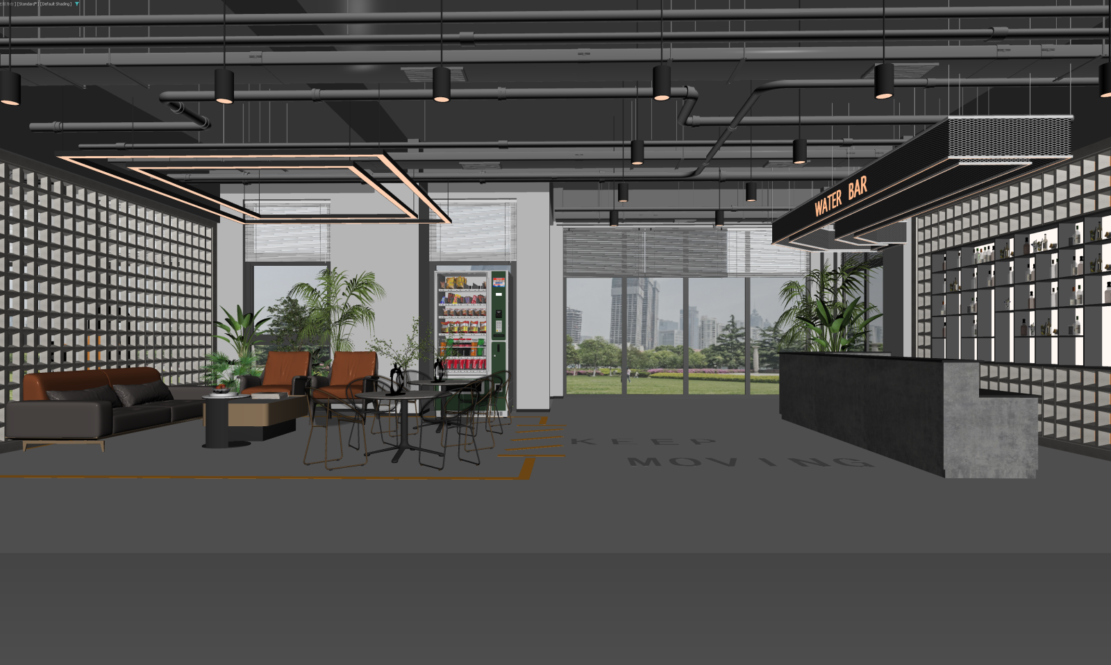 工业风休息区3D模型下载【ID:1221593135】