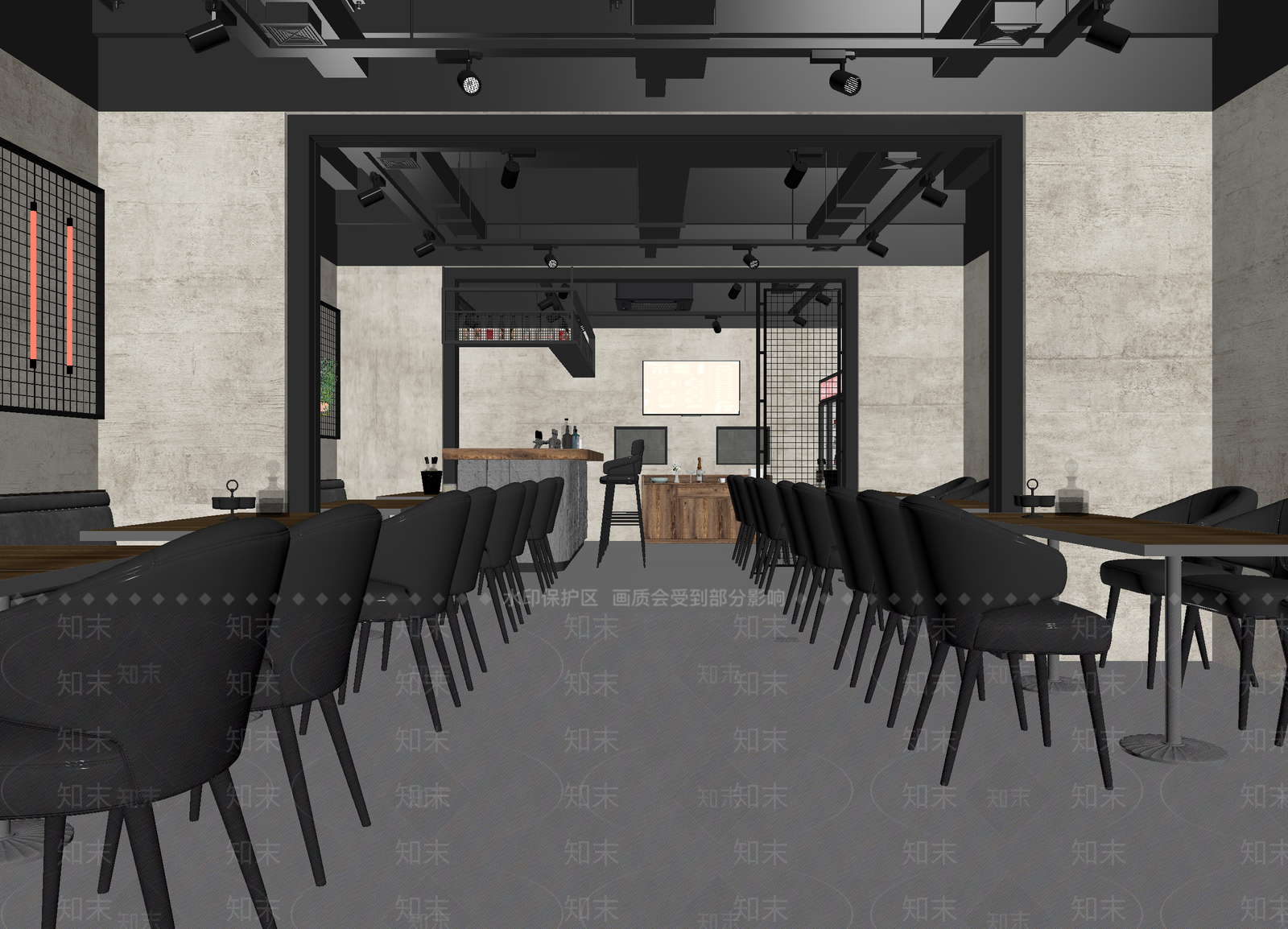 现代西餐厅3D模型下载【ID:1214069008】