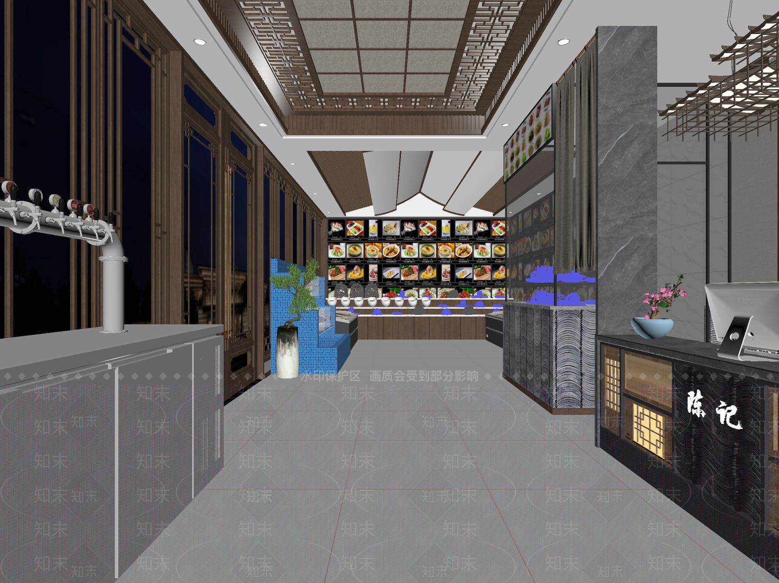 现代奶茶店3D模型下载【ID:1214146655】