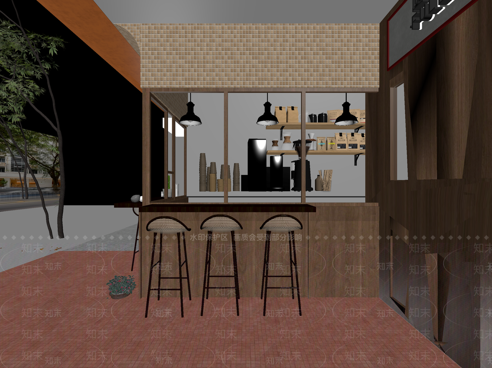 现代咖啡厅3D模型下载【ID:1214421003】