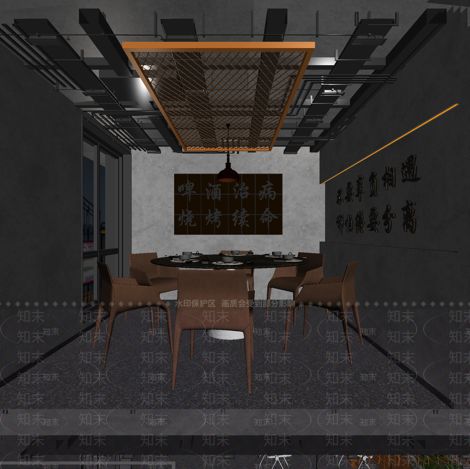 现代烧烤店3D模型下载【ID:1214264865】