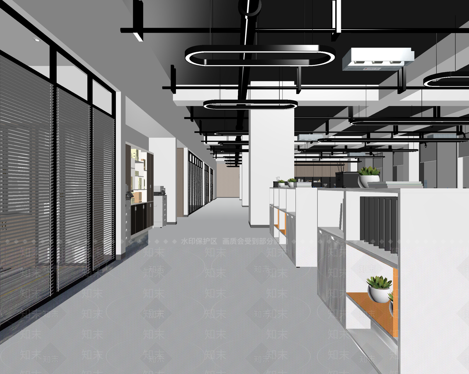 现代办公大厅3D模型下载【ID:1214401667】