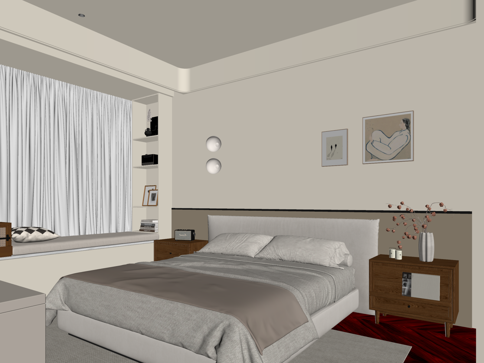 中古家居卧室3D模型下载【ID:1221462859】