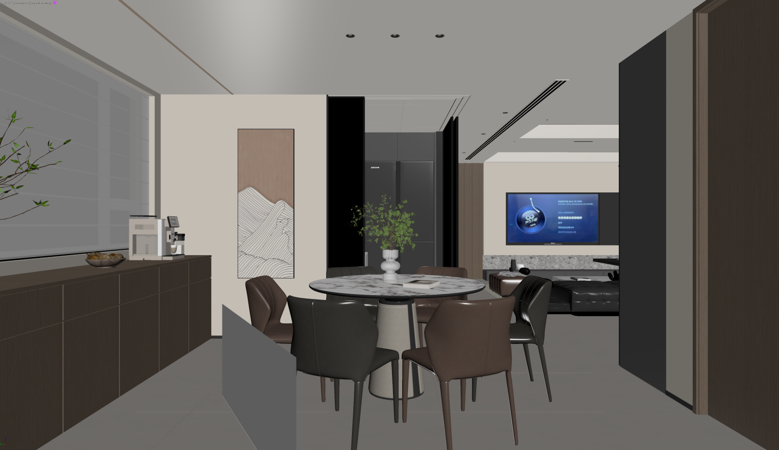 现代客餐厅3D模型下载【ID:1221485660】