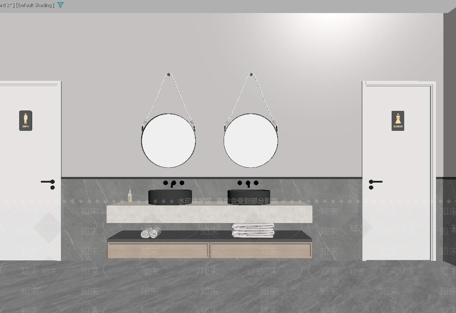 现代公共卫生间3D模型下载【ID:1213913762】