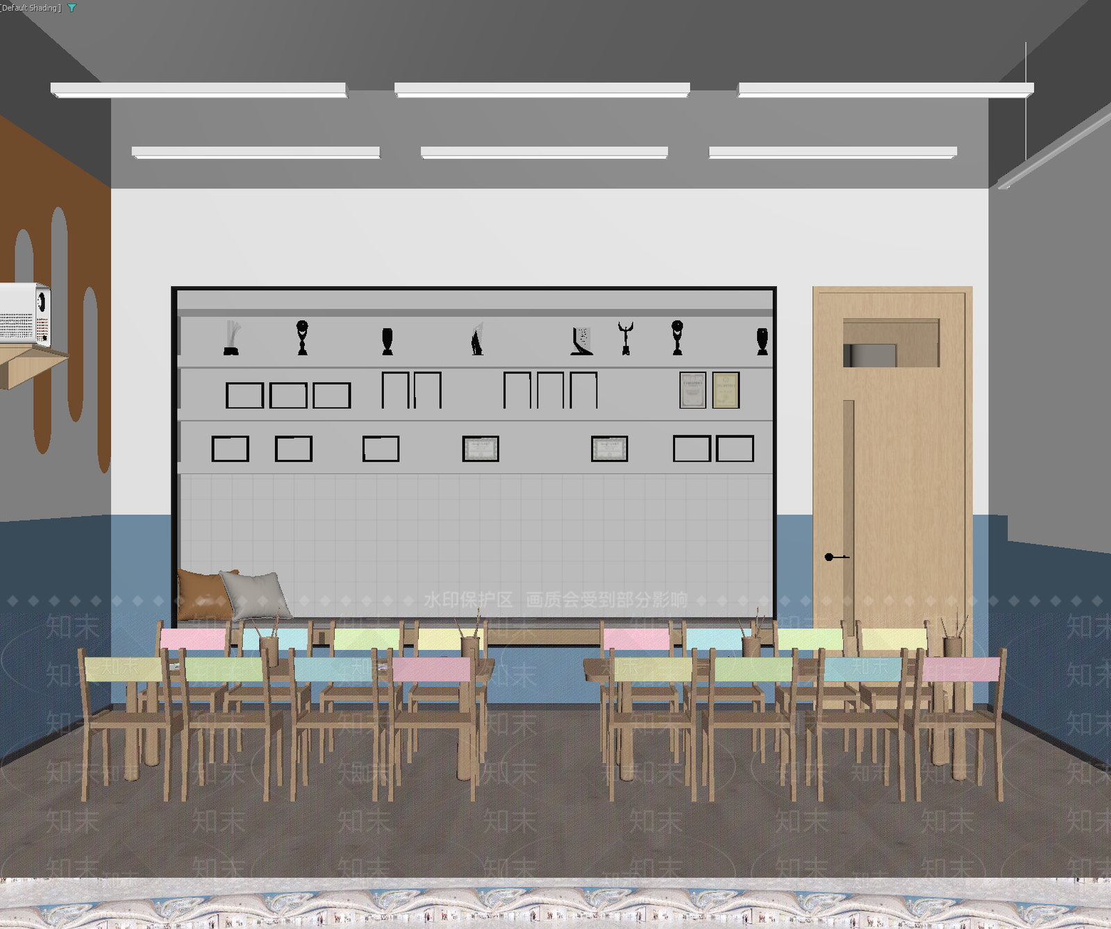 现代教室3D模型下载【ID:1213896806】