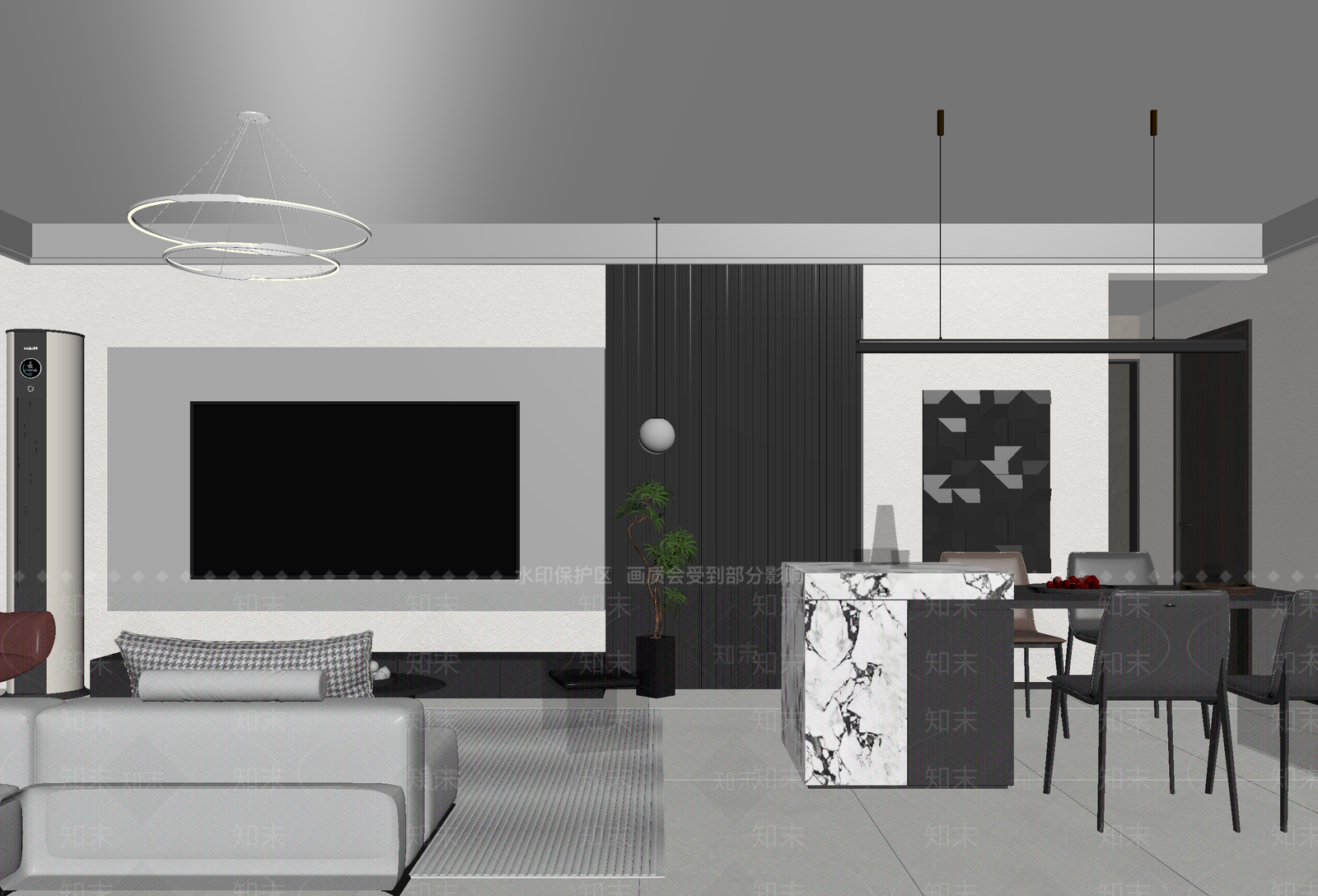 现代客餐厅3D模型下载【ID:1215194217】