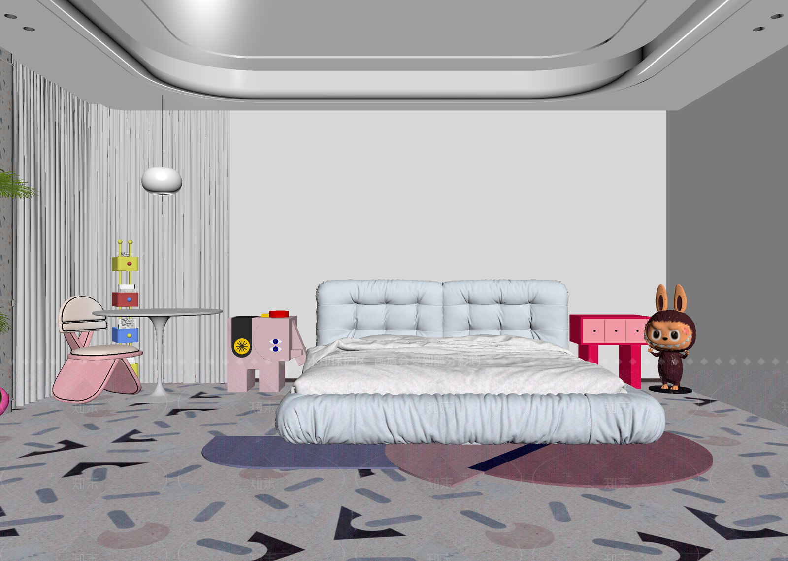 现代通用儿童房3D模型下载【ID:1214643078】