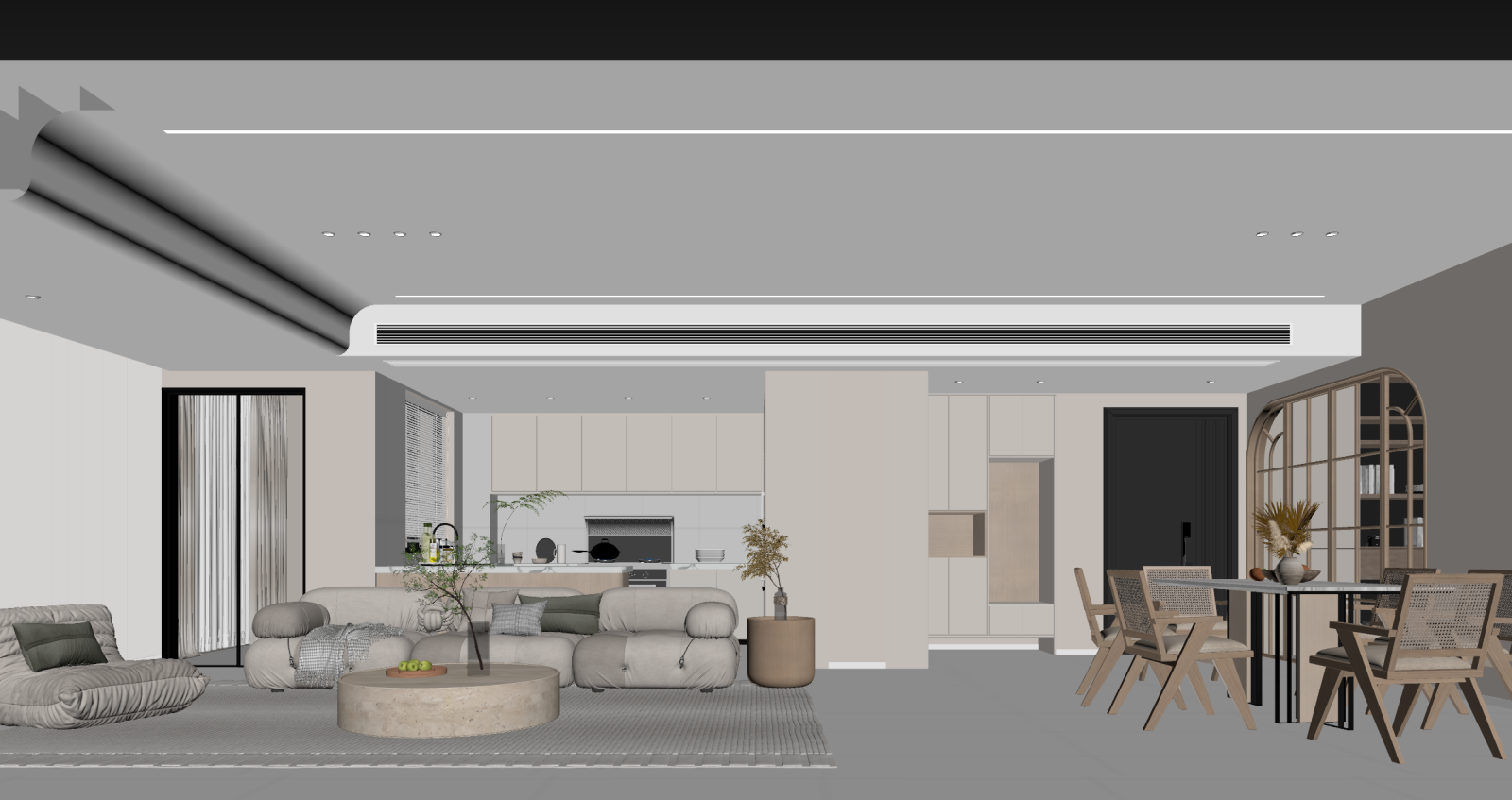 现代客餐厅3D模型下载【ID:1221707717】