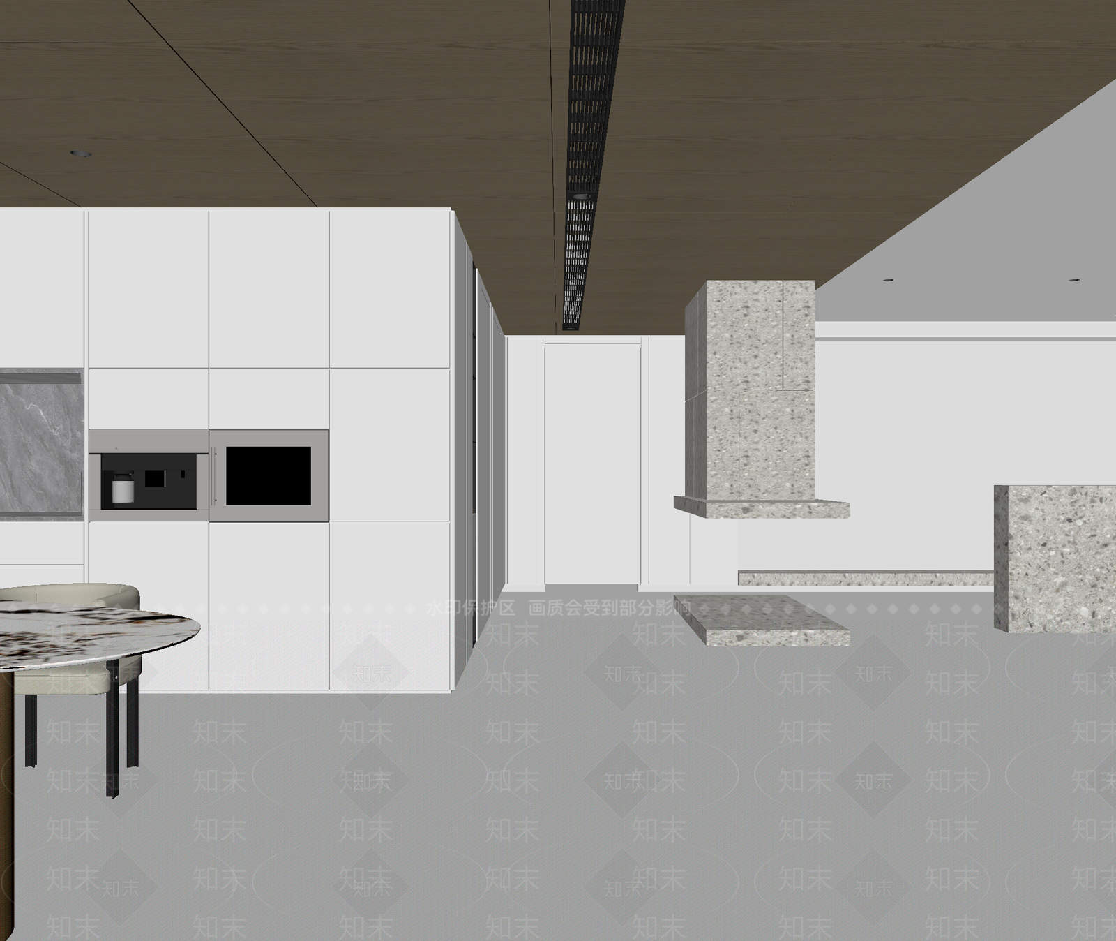 现代开放式厨房3D模型下载【ID:1214792512】