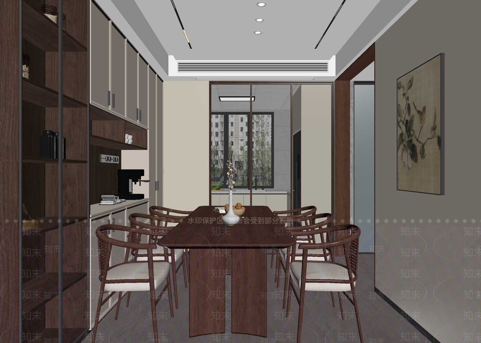 禅意家居餐厅3D模型下载【ID:1215183059】