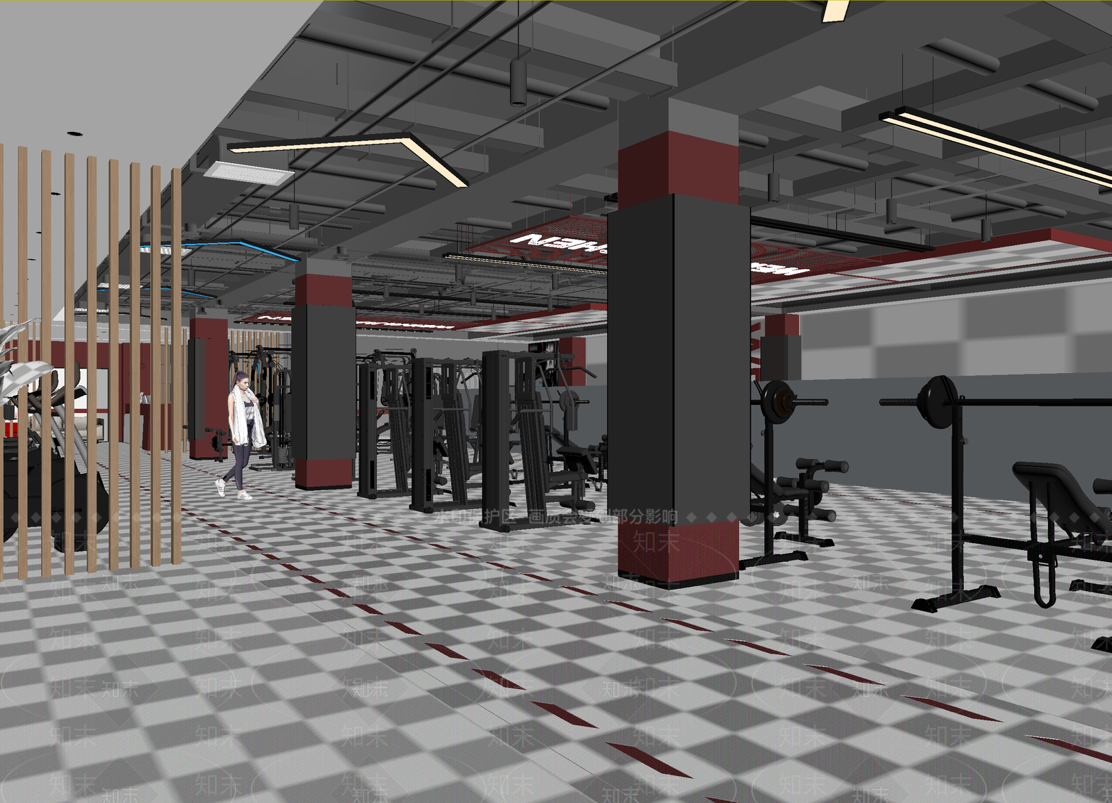 现代健身房3D模型下载【ID:1214653248】